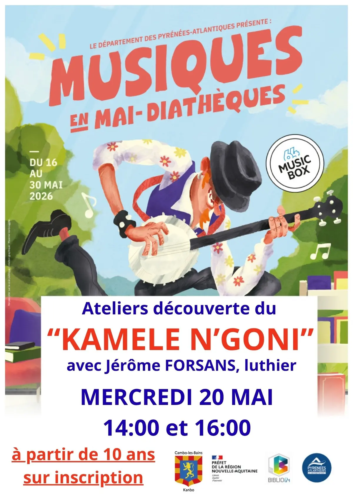 Musiques en mai-diathèques : Atelier découverte du Kamele N'Goni