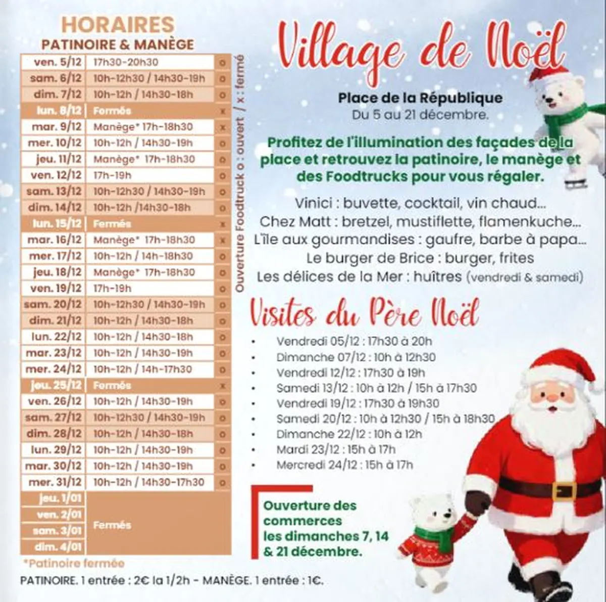 Nadal Des Ours - La Patinoire Et Le Manège