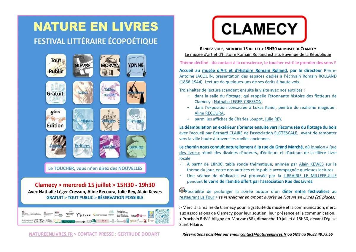 Nature en Livres Festival : Le toucher, vous m'en direz des nouvelles