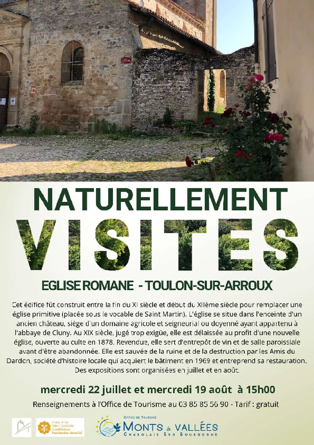 Naturellement visites : Visites commentées de l'église romane Saint Jean-Baptiste
