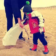 Nettoyage de plage et luge sur sable
