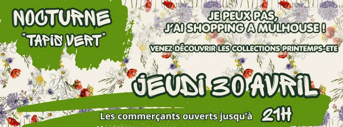 Nocturne Tapis Vert au centre-ville de Mulhouse