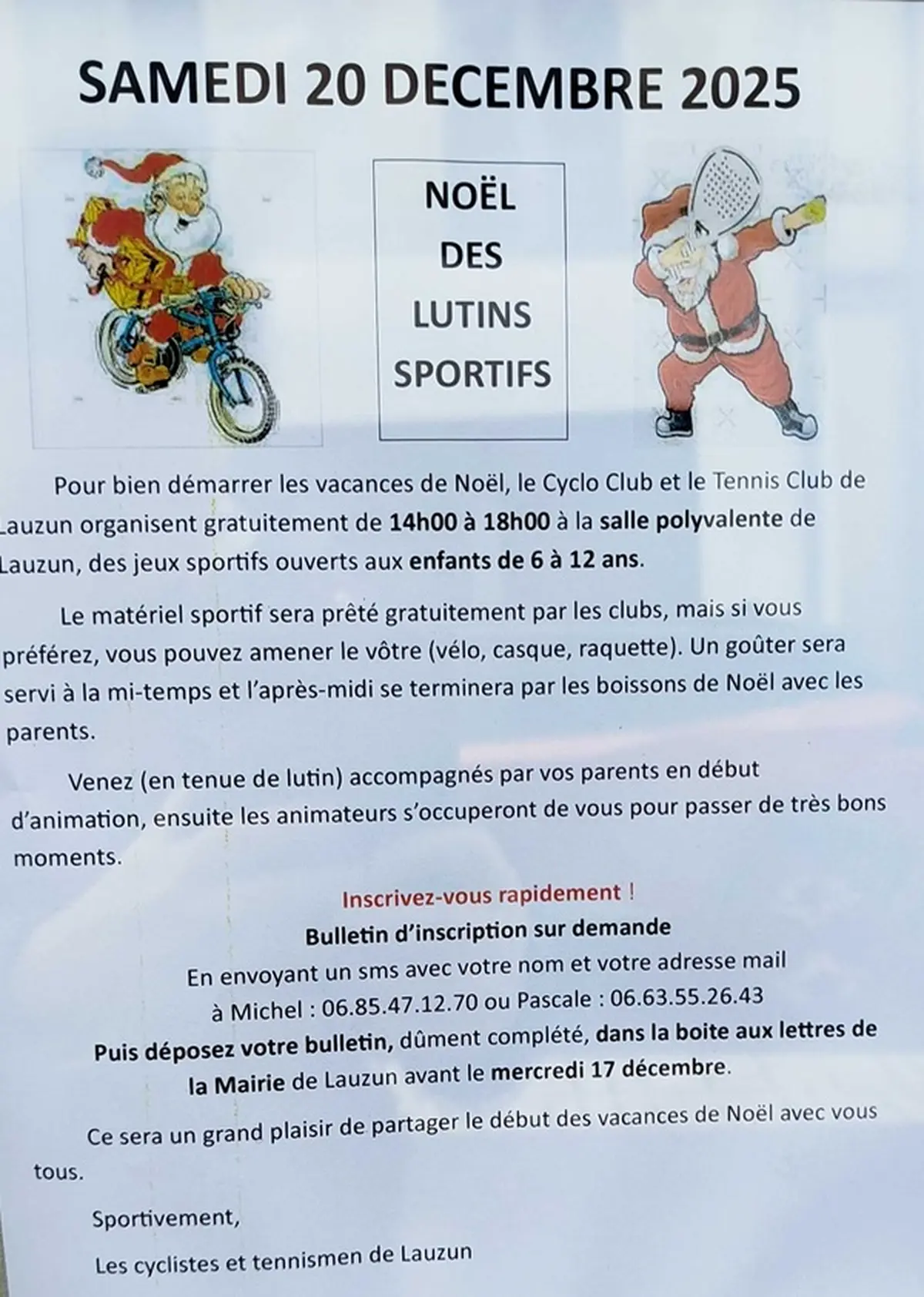 Noël des lutins sportifs