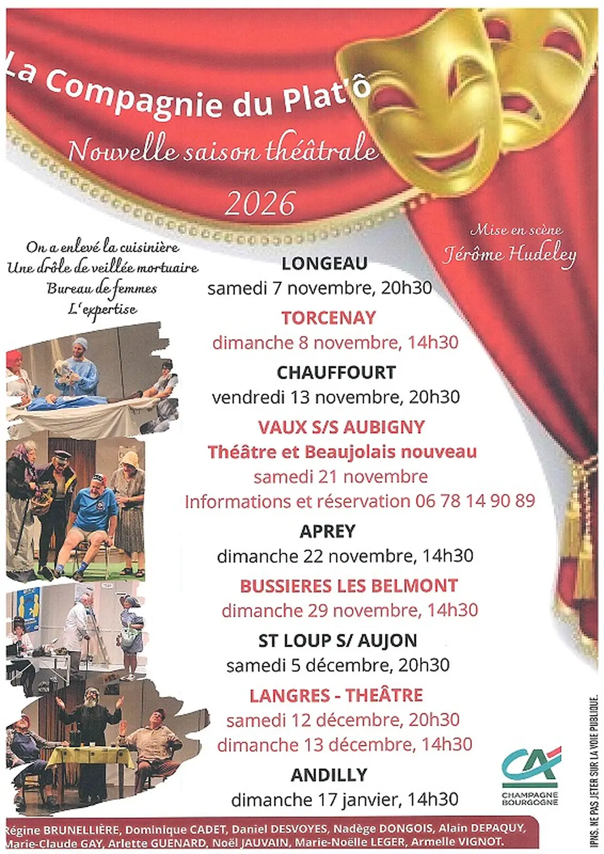 Nouvelle Saison Théâtrale de la Cie du Plat'ô
