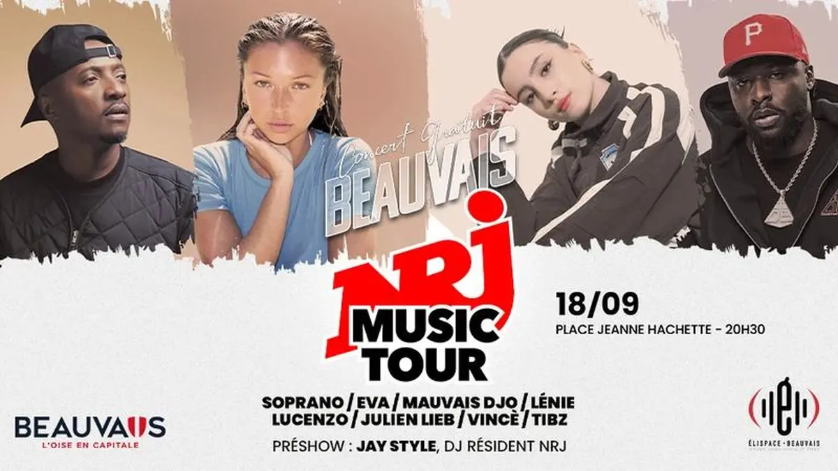 NRJ Music Tour à Beauvais 2026 : Soprano, Lénie, Julien Lieb… un grand concert gratuit