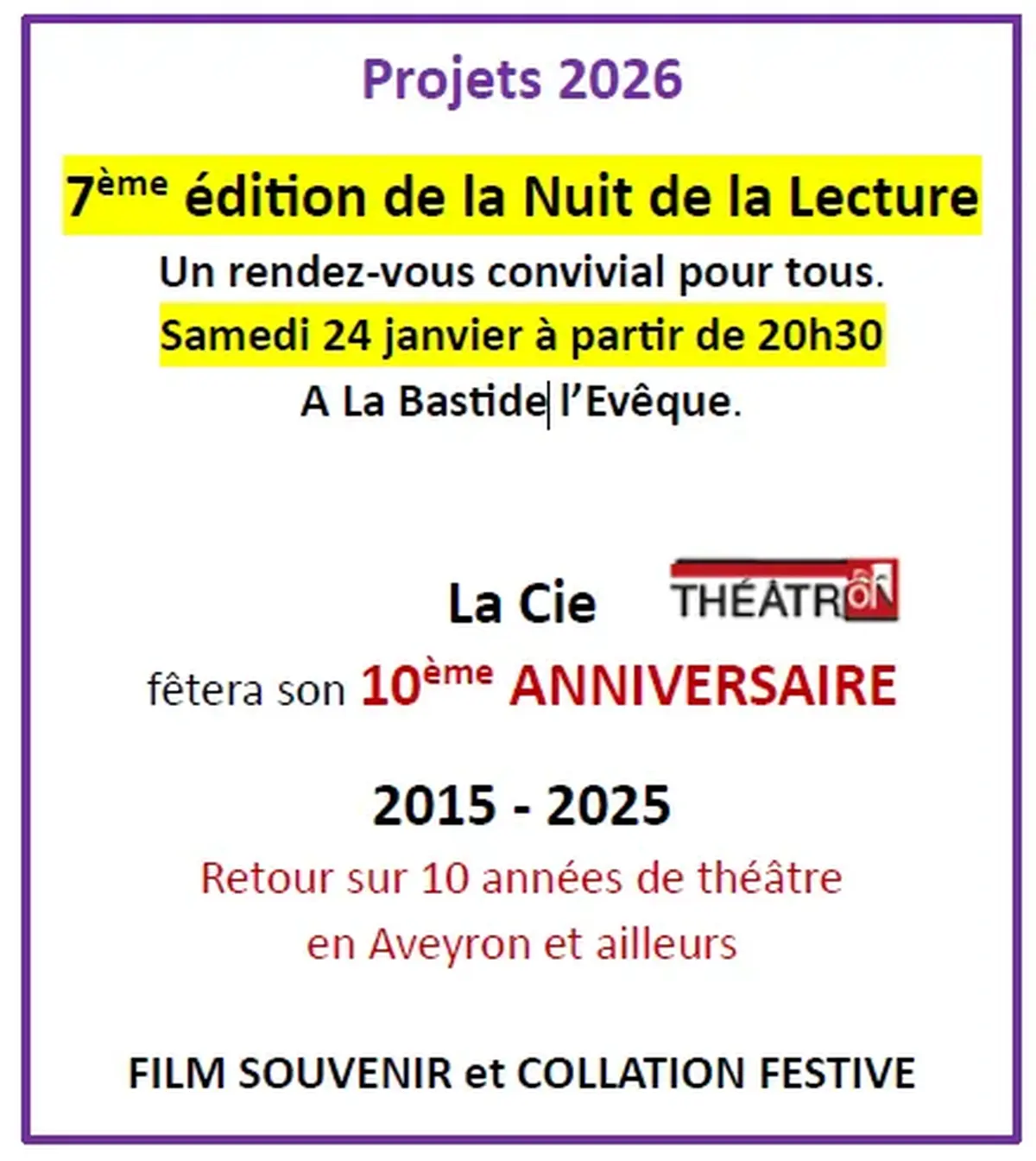 Nuit de la lecture à La Bastide l'Evêque