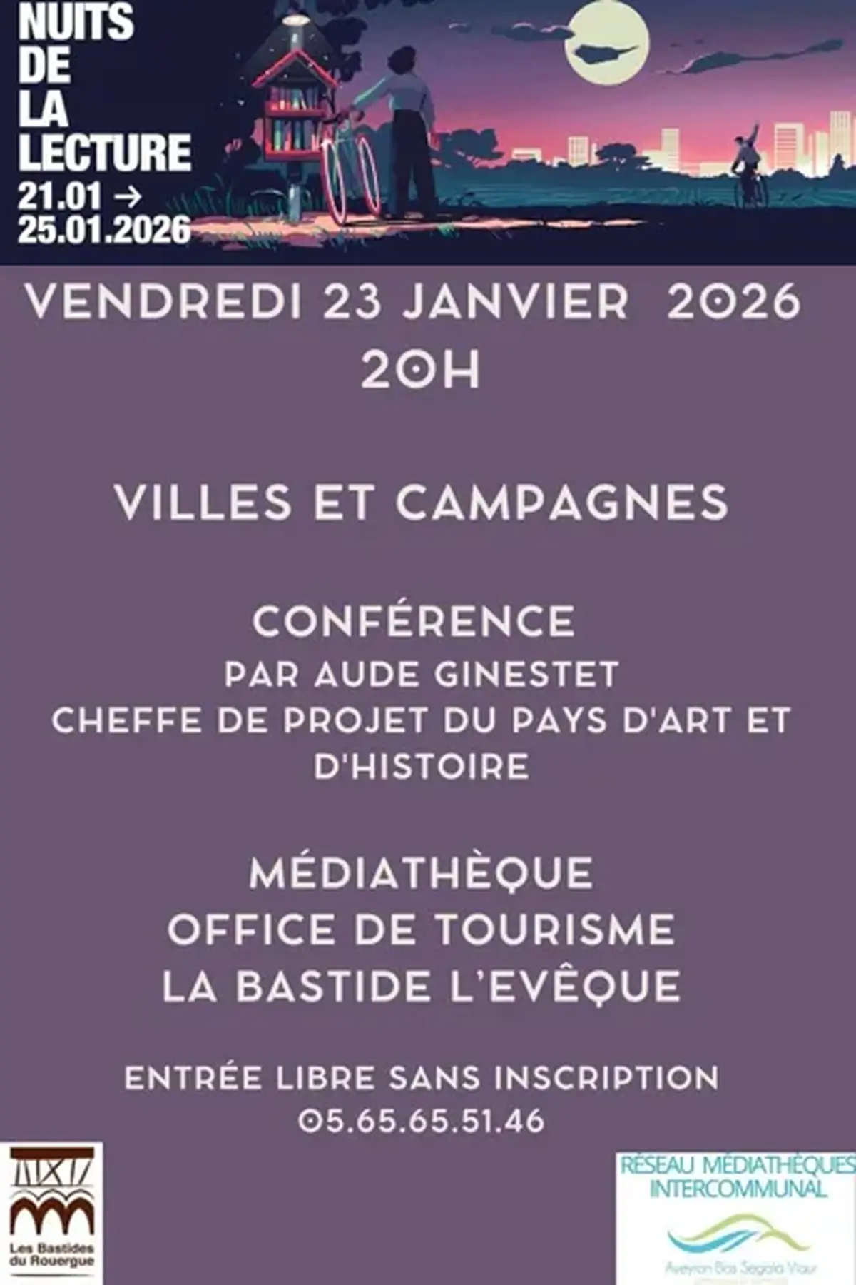 Nuit de la lecture : conférence  “Villes et Campagnes” - La Bastide l'Evêque