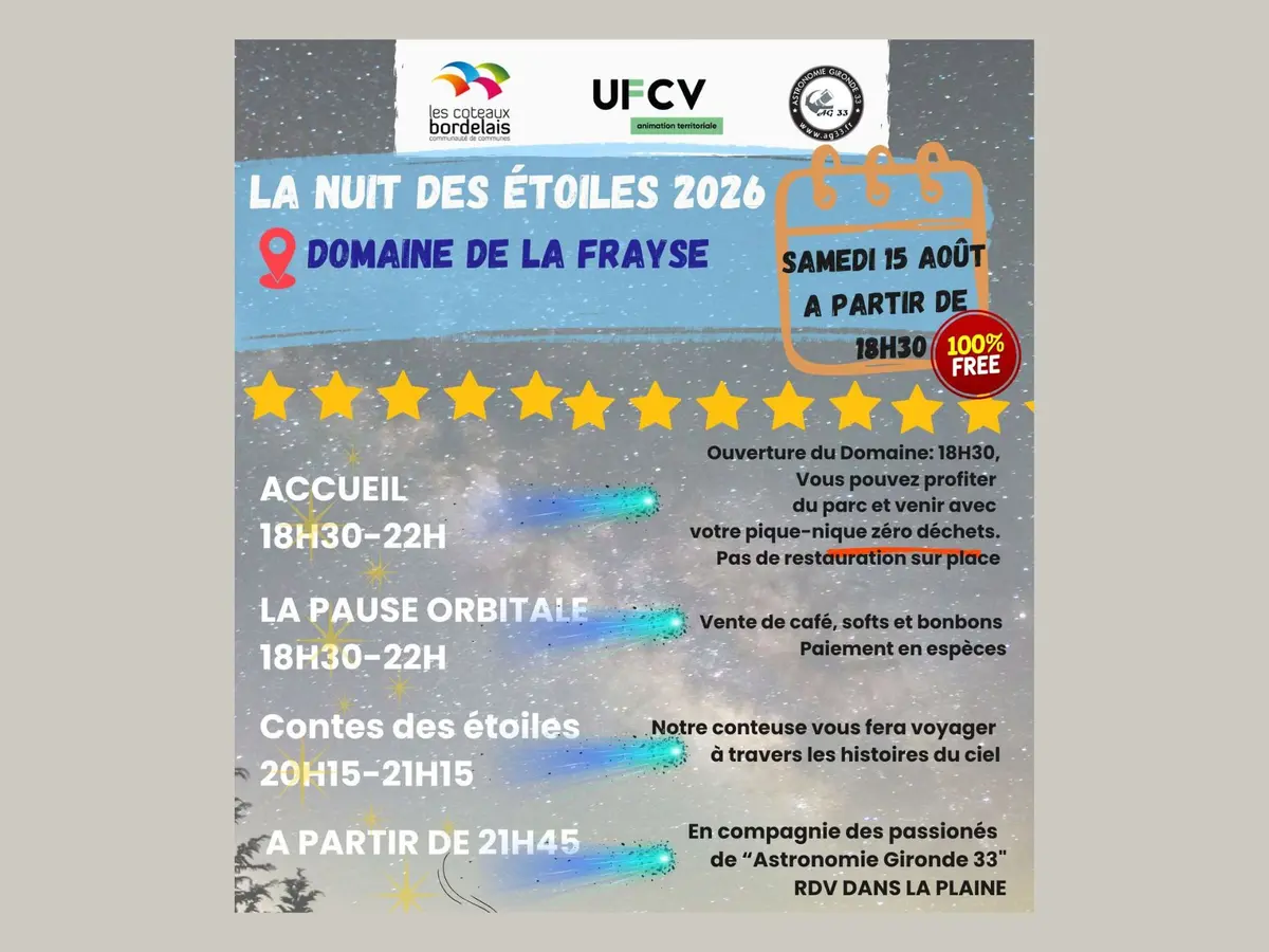 Nuit des étoiles au Domaine de la Frayse