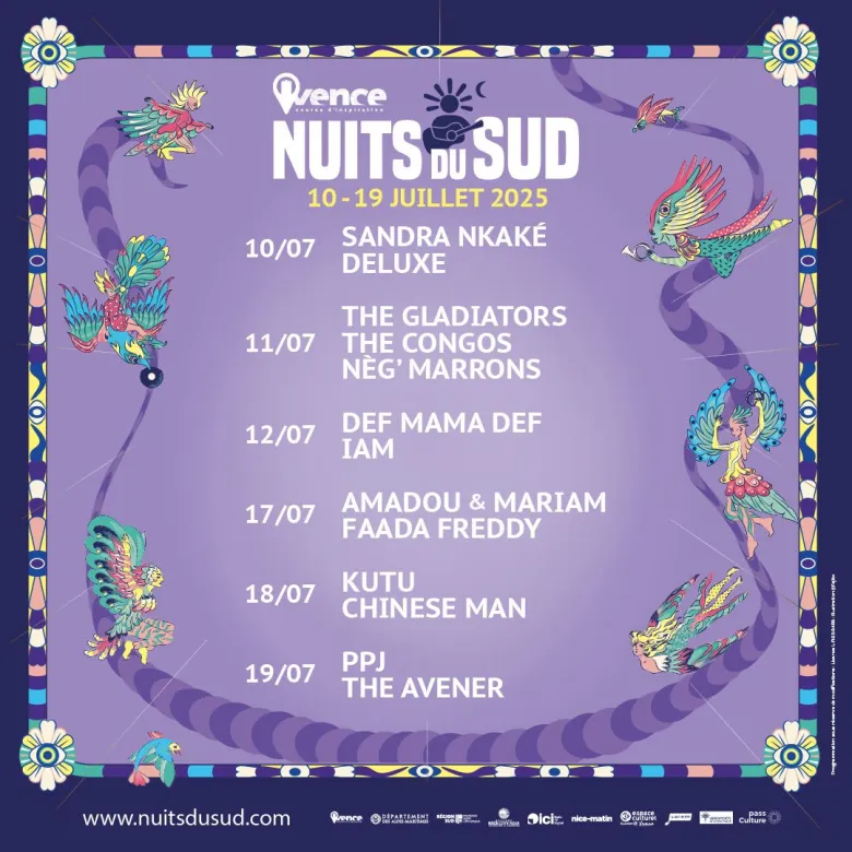 La programmation 2025 des Nuits du Sud à Vence 