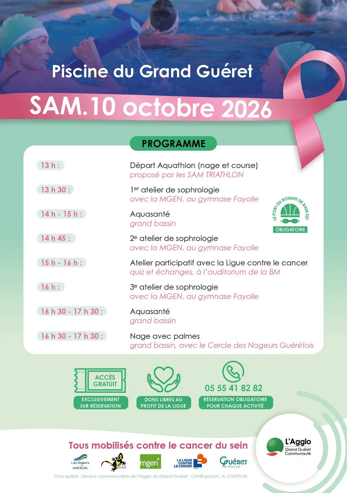 Octobre rose à la Piscine du Grand Guéret