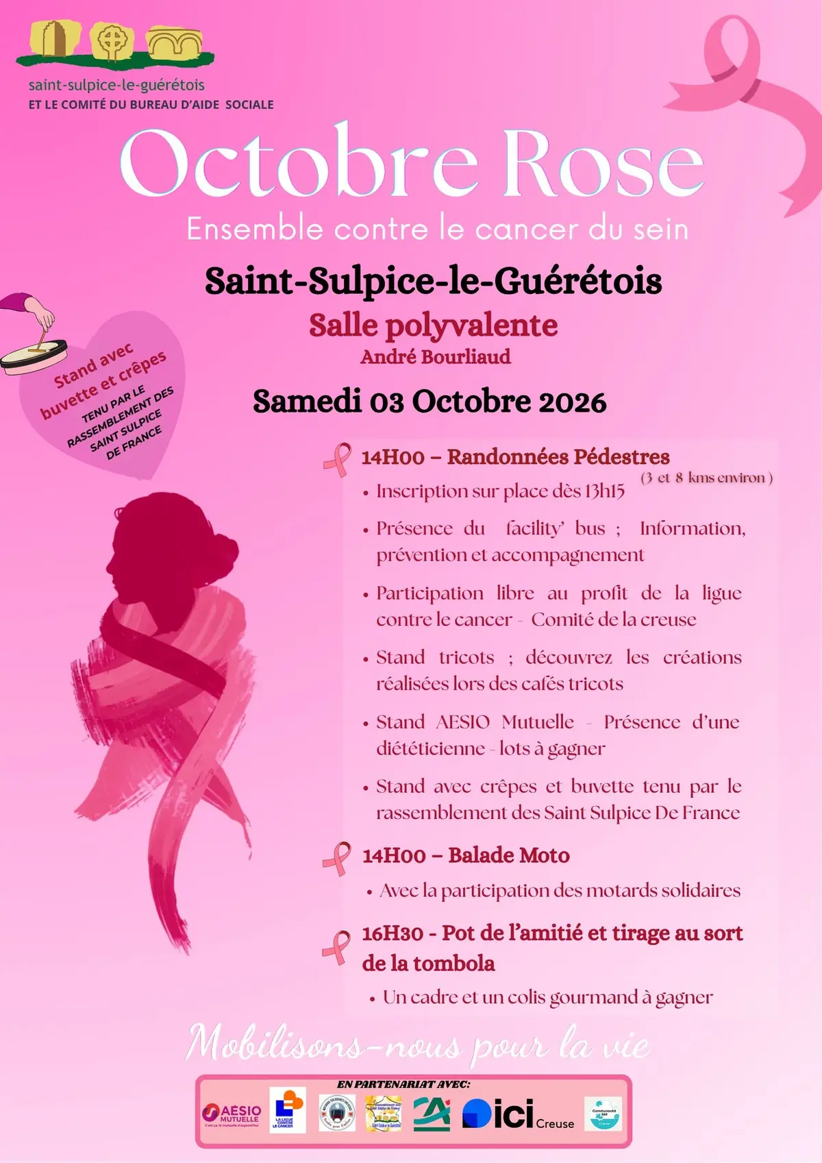 Octobre Rose à Saint Sulpice le Guérétois