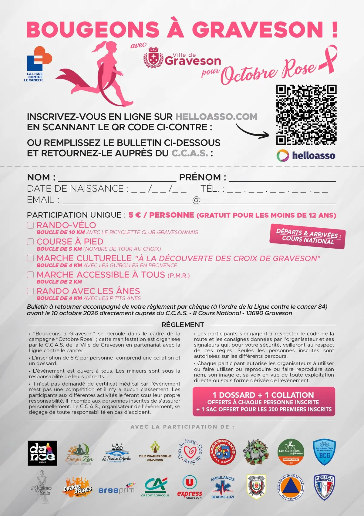 Octobre Rose - Bougeons à Graveson