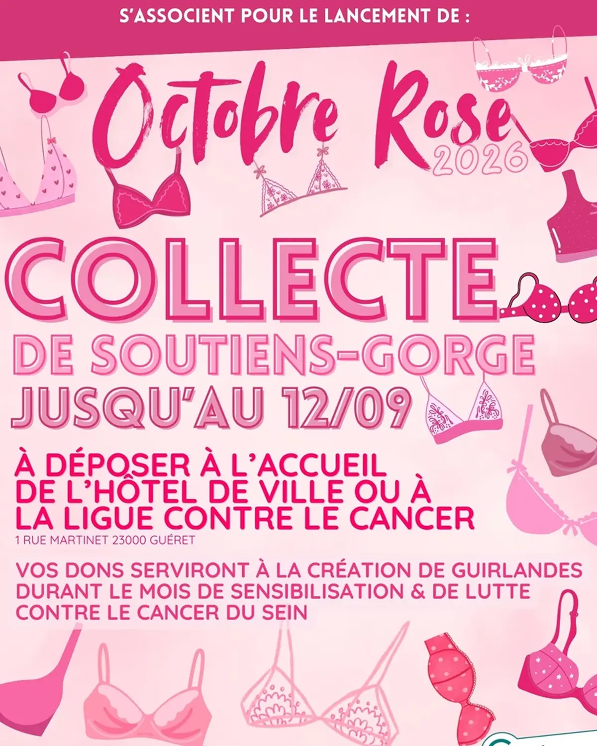 Octobre rose : collecte de soutien gorge