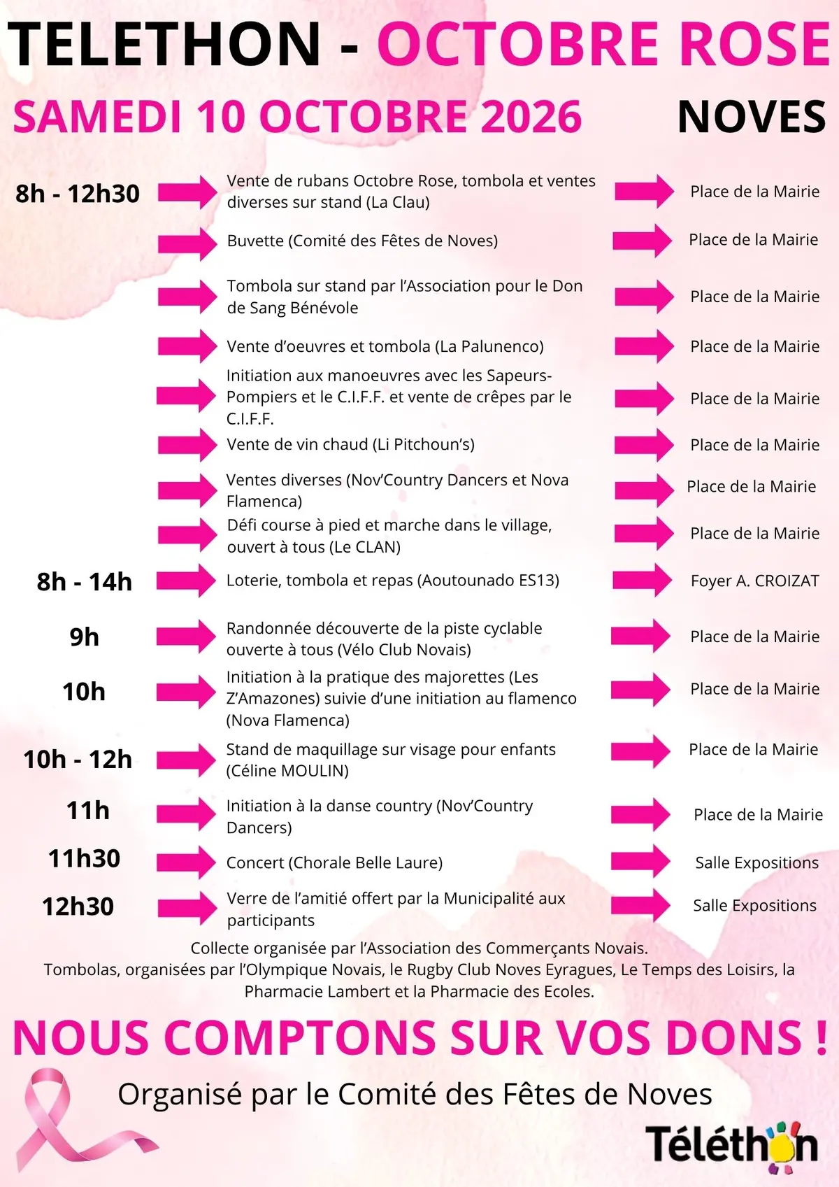 Octobre Rose et Téléthon