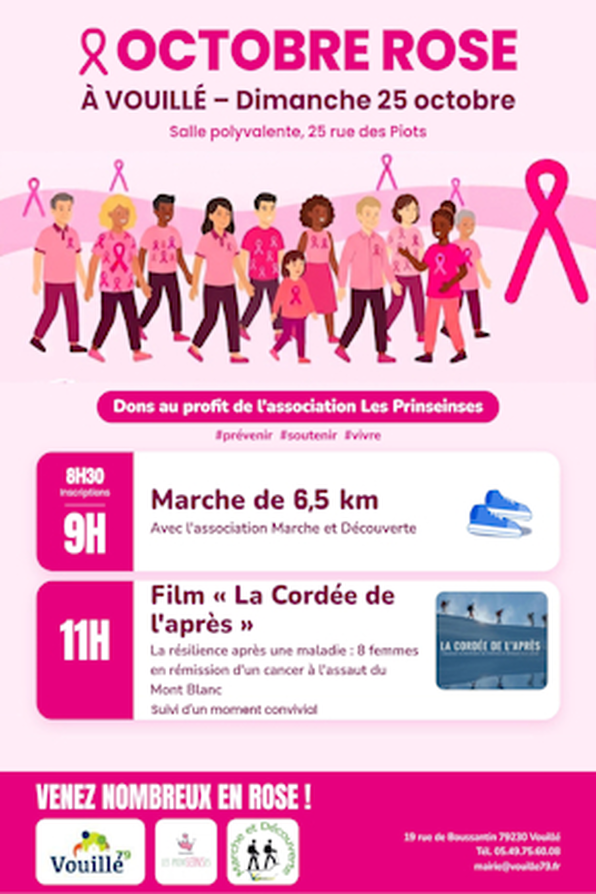 Octobre Rose marche et diffusion la Cordée de l'Après - à Vouillé