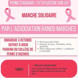 Octobre rose : Marche solidaire à Penne-d'Agenais et St Sylvestre