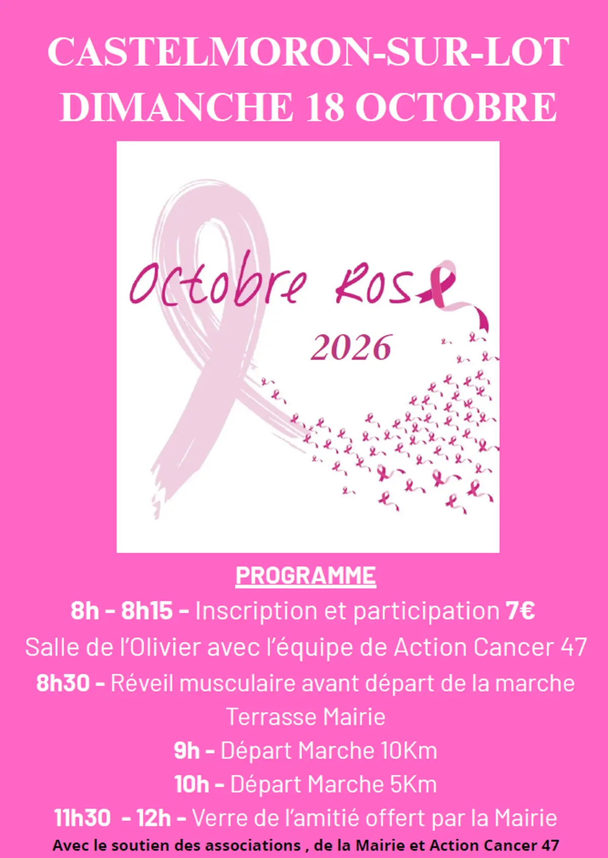 Octobre rose : marches à Castelmoron