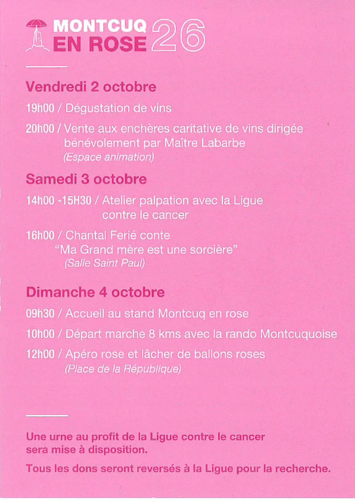 Octobre Rose : Montcuq en rose