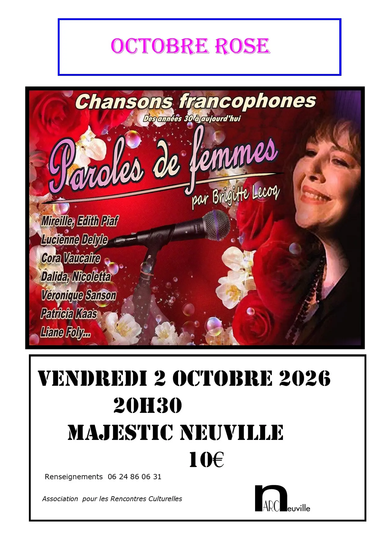 Octobre Rose : Paroles de Femmes - chansons francophones