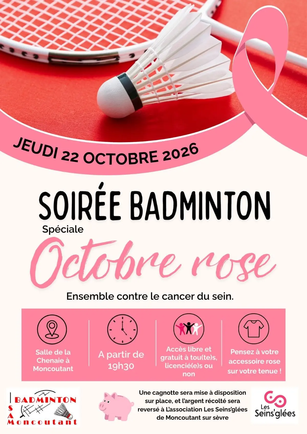 Octobre Rose - Soirée badminton