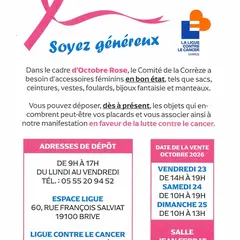 Octobre Rose : vente de sacs et accessoires