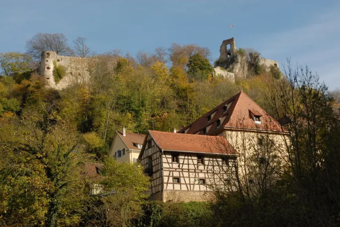 Une vue du château de Ferrette, dans le Sundgau