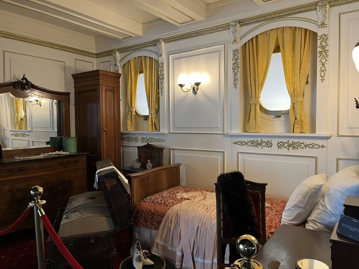 Reconstitution de l'intérieur d'une cabine à bord du Titanic