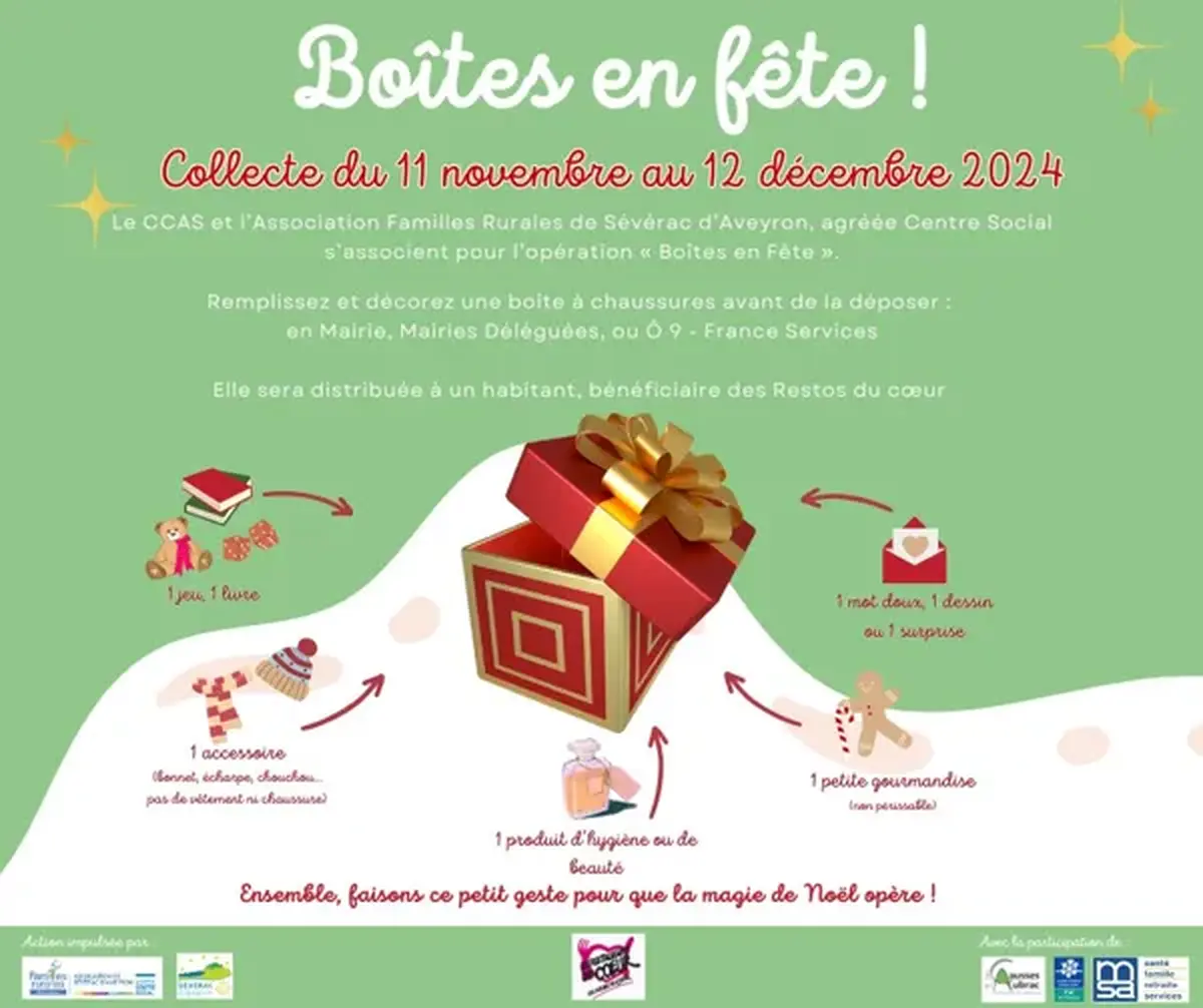 Opération boîtes en fête pour Noël