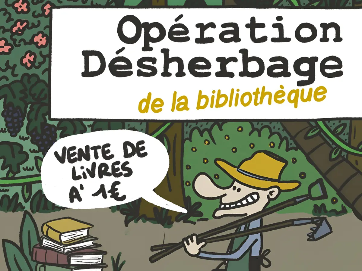 Opération désherbage de la bibliothèque