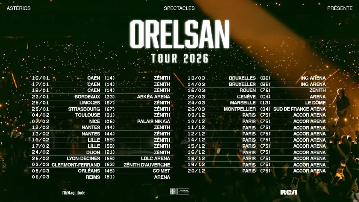 Les dates de la tournée d'Orelsan en 2026