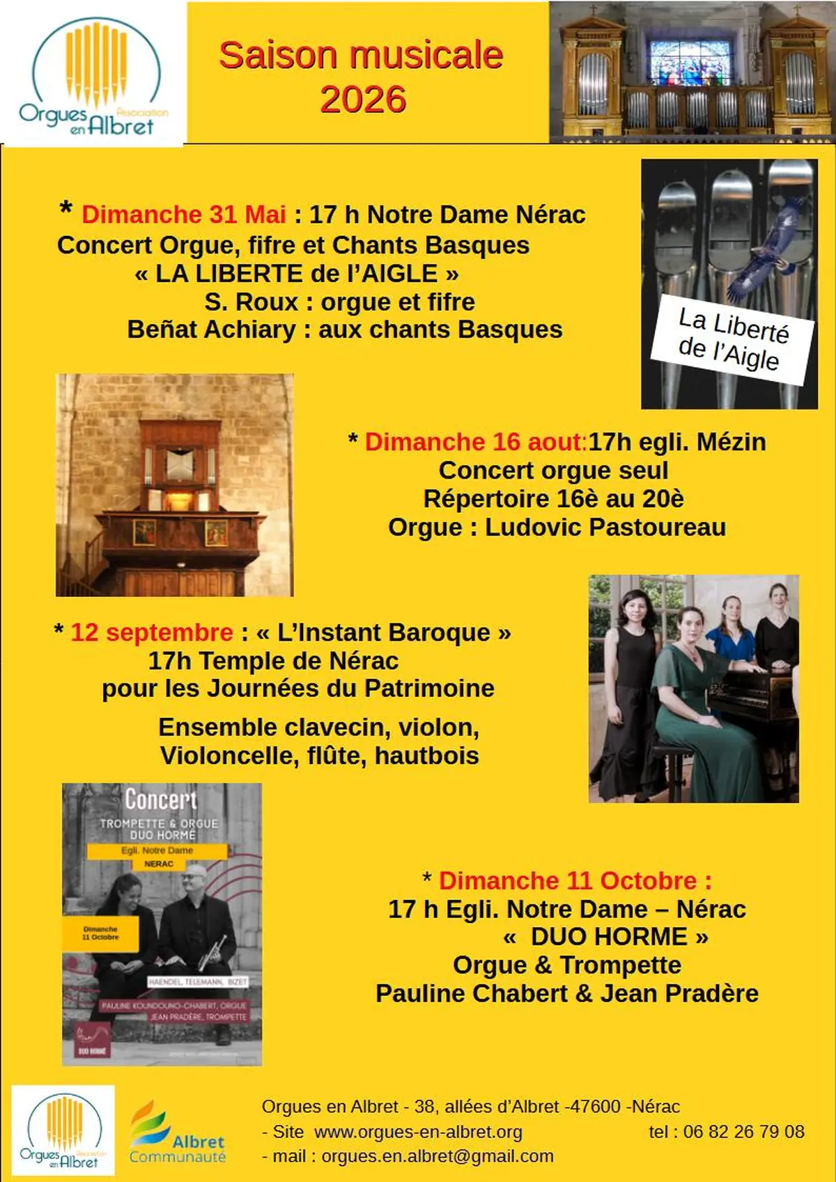 Orgues en Albret - Concert orgue seul