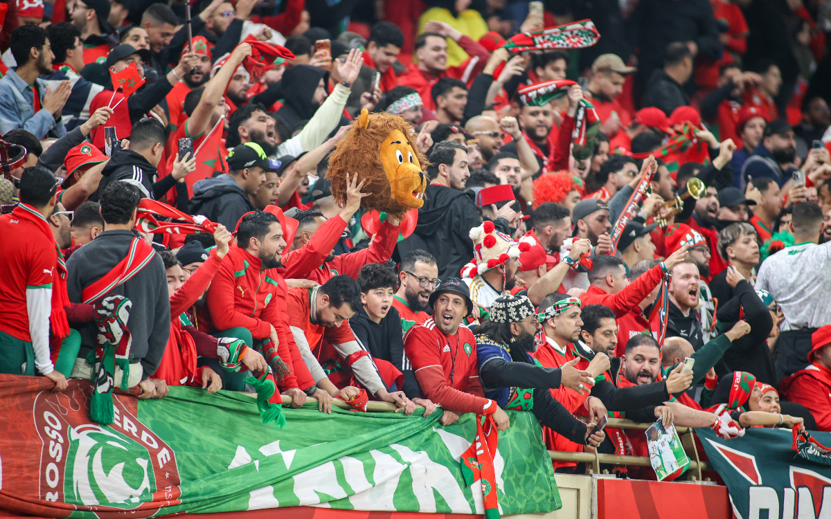Supporters marocains lors de la demi-finale de la Coupe d’Afrique des Nations entre le Nigeria et le Maroc, au stade Prince Moulay Abdellah, le 14 janvier 2026 à Rabat, au Maroc.