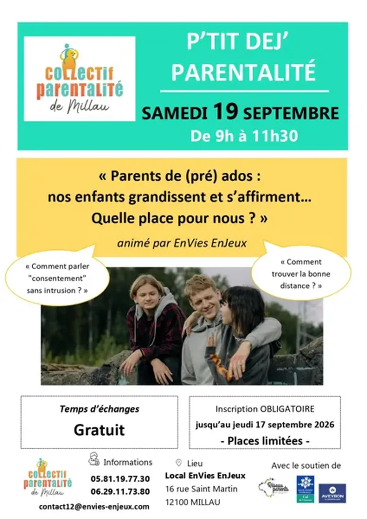 P'tit déj' parentalité sur les ados - Collectif Parentalité