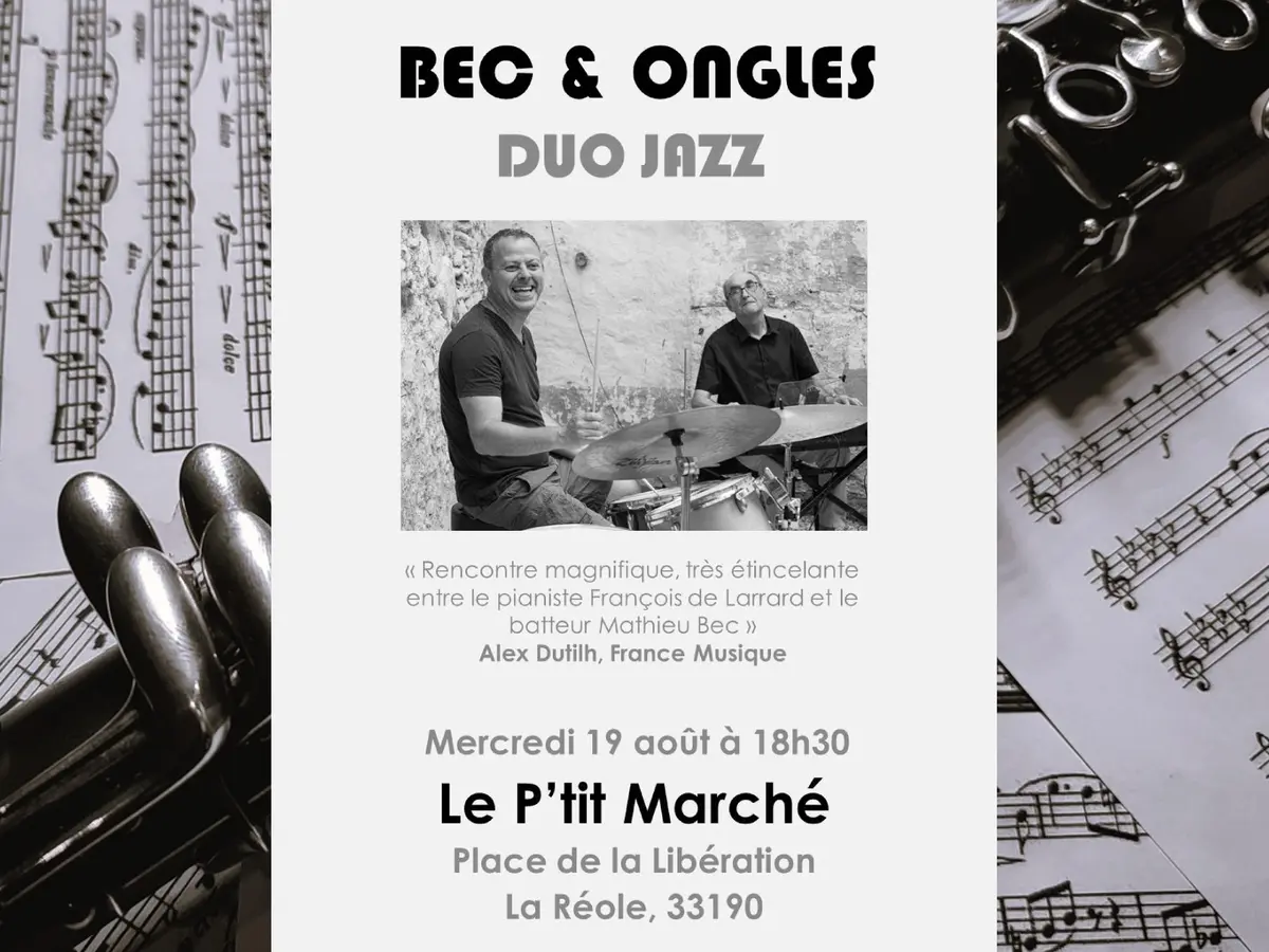P'tit marché du mercredis : Concert de Bec & Ongles (duo jazz) au P'tit Marché