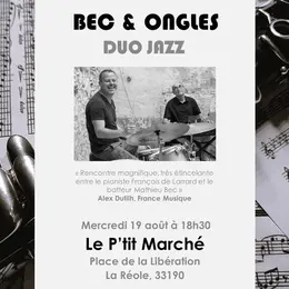 P'tit marché du mercredis : Concert de Bec & Ongles (duo jazz) au P'tit Marché