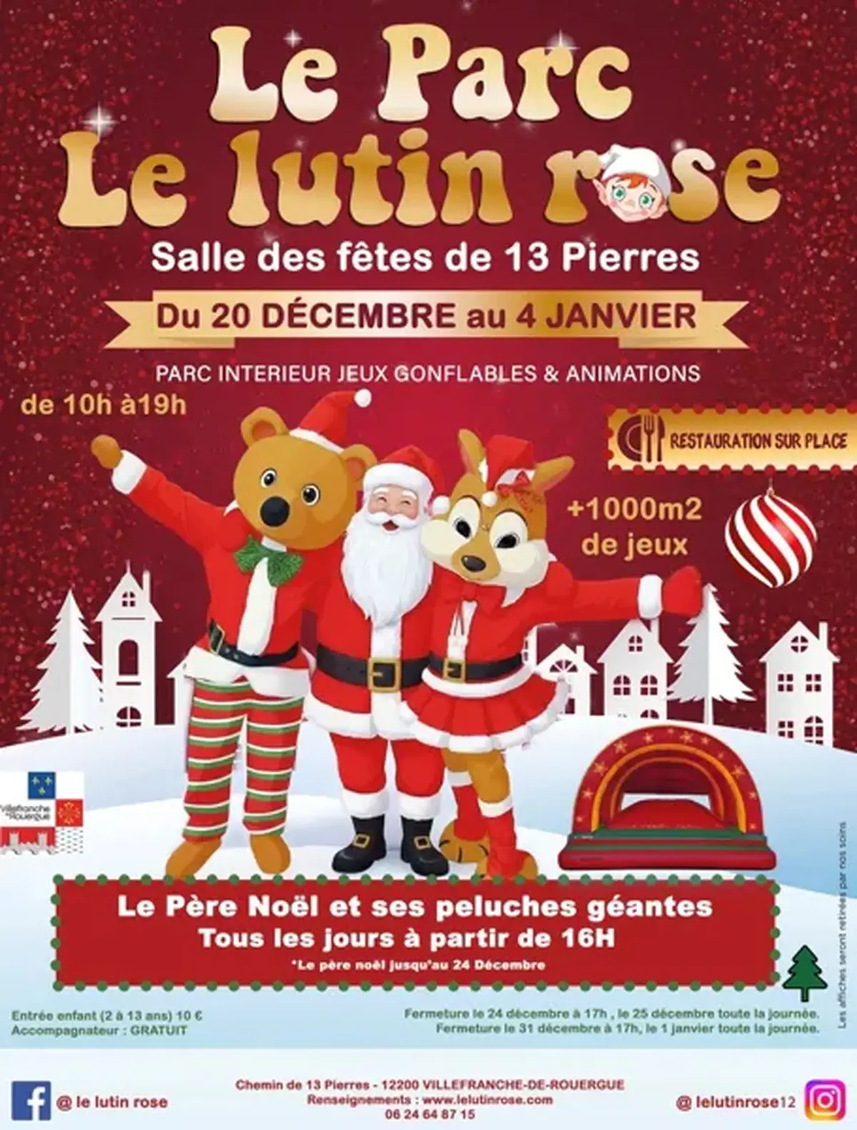 Parc Le Lutin Rose - Vacances de Noël