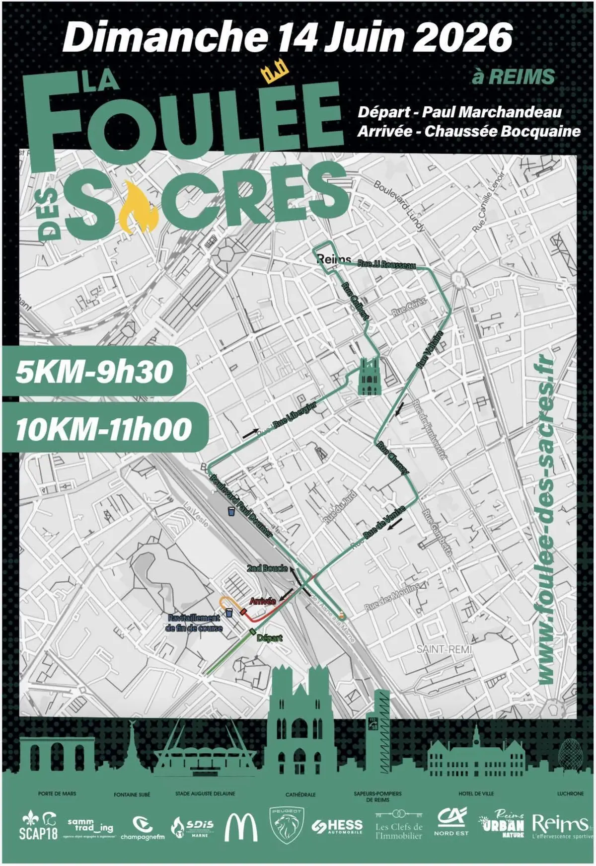 Foul&eacute;e des Sacres de Reims 2026 : le parcours