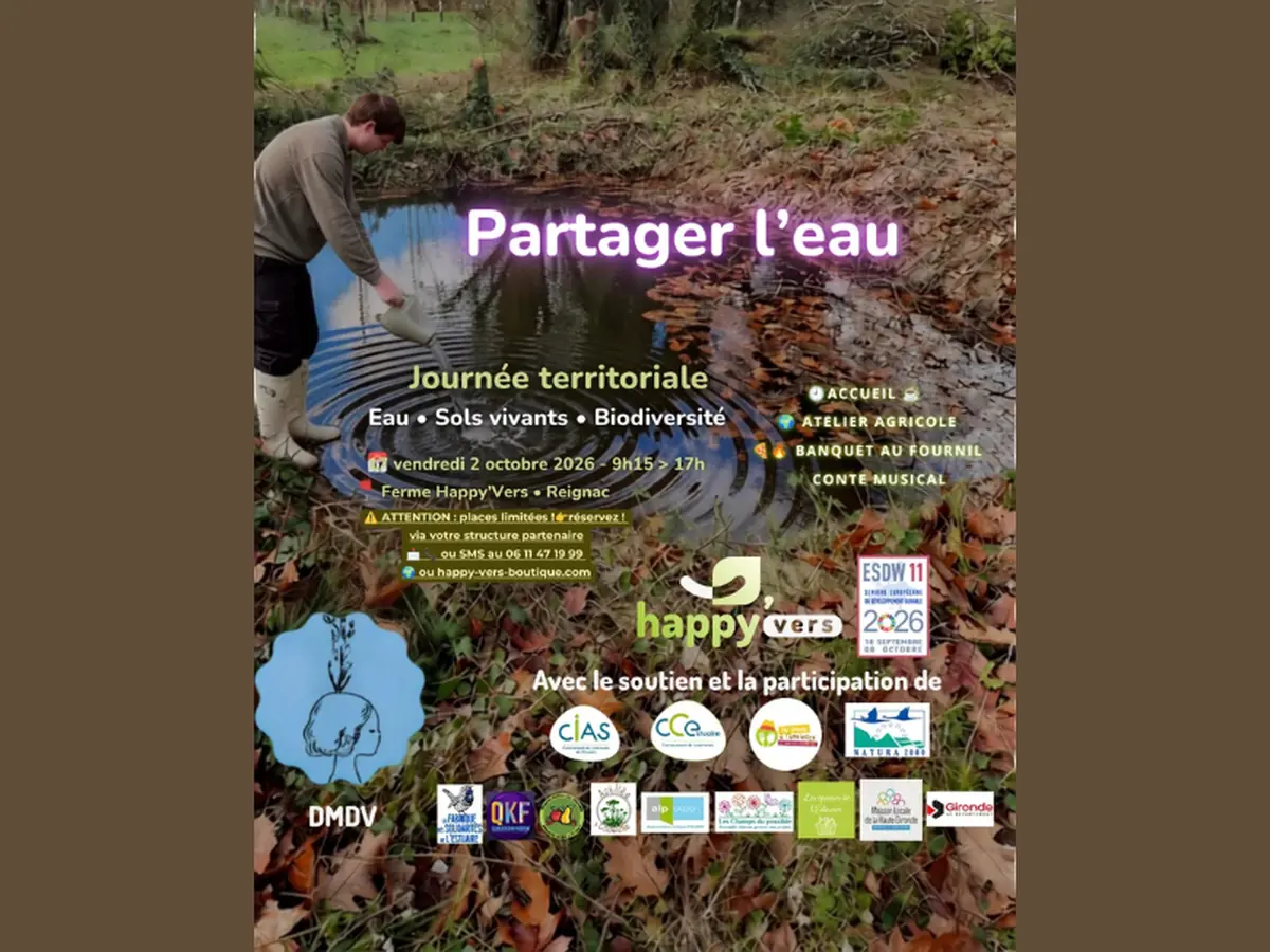 Partagez l'eau à la ferme Happy'Vers à Reignac