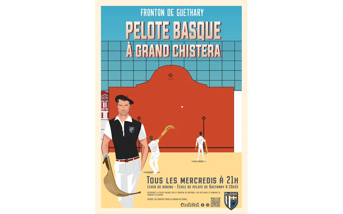 Partie de pelote à grand chistera