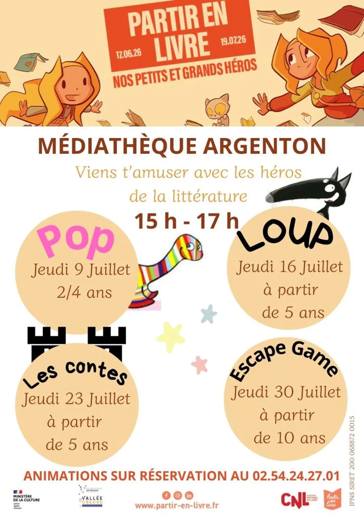 Partir en livre à la médiathèque d'Argenton sur Creuse
