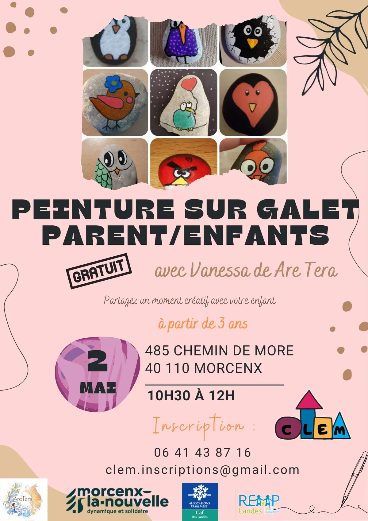 Peinture sur galet Parent/enfants - CLEM