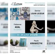 Peintures, Denise Louin Lecoeur - sculptures, Fabienne Adal - céramique, Paule Krawezyk