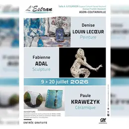 Peintures, Denise Louin Lecoeur - sculptures, Fabienne Adal - céramique, Paule Krawezyk