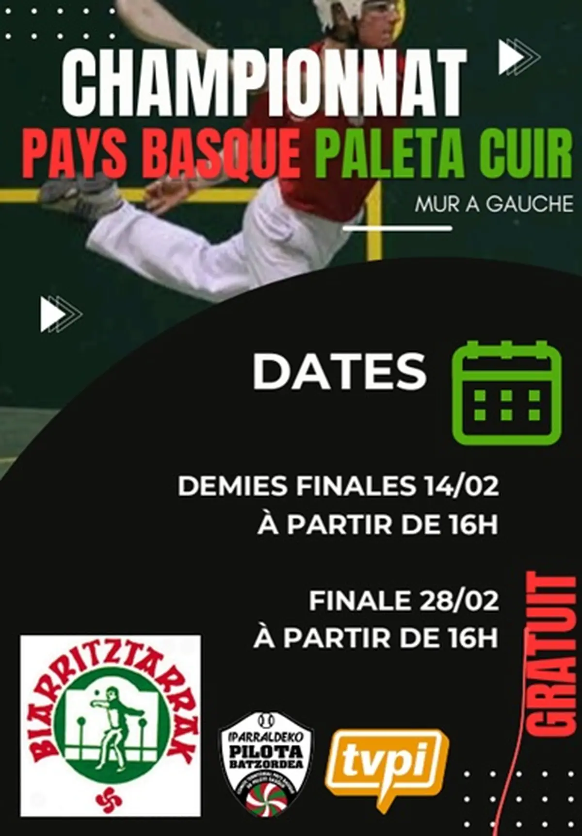 Pelote basque : championnat Pays Basque Paleta cuir à Plaza Berri