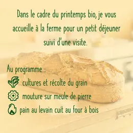 Petit déjeuner, dégustation et visite de ferme d'un paysan boulanger