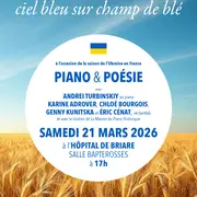 Piano & poésie ciel bleu sur un champ de blé