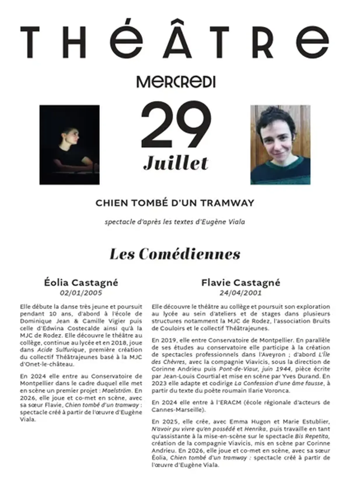 Pièce de théâtre par Flavie  et Eolia Castagné