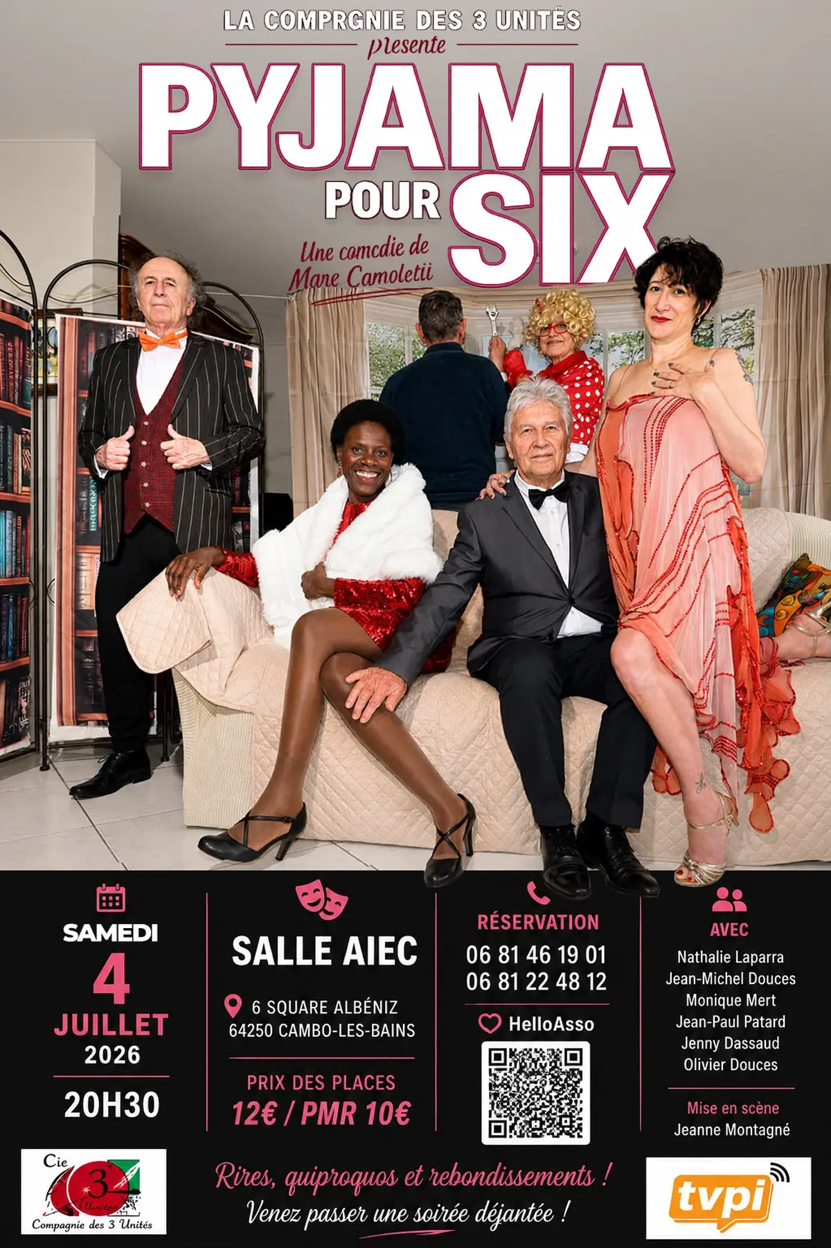 Pièce de théâtre : Pyjama pour six Cie des 3 unités