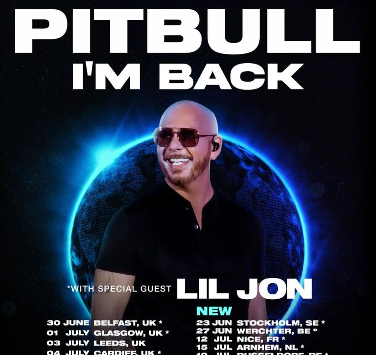 Pitbull en concert à Nice en 2026 avec Lil Jon en special guest