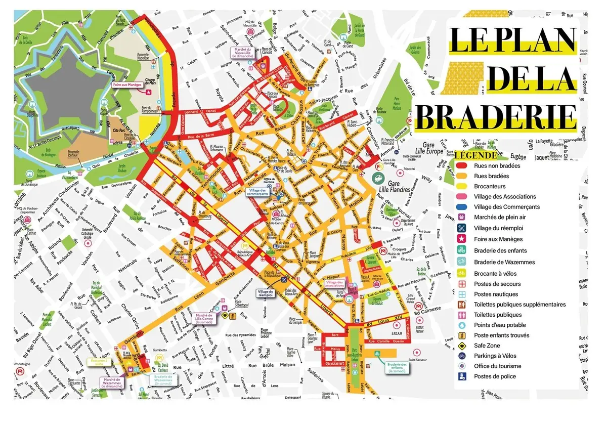 Plan officiel de la Braderie de Lille 2026